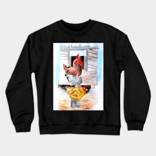 Chickens Farmhouse Sketch Crewneck Sweatshirt